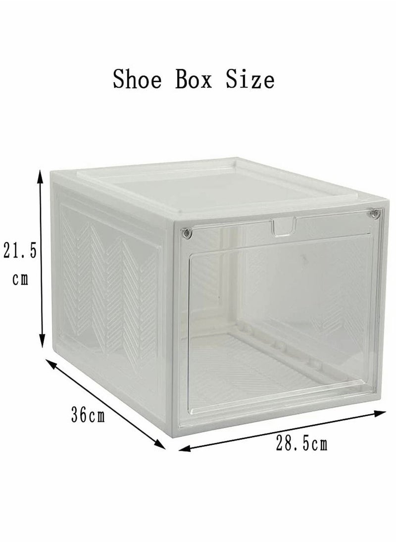 HomarKet - 2PCS Shoe Storage Boxes Closet Organizer with Plastic Drawers Clear Plastic Stackable - Image 1