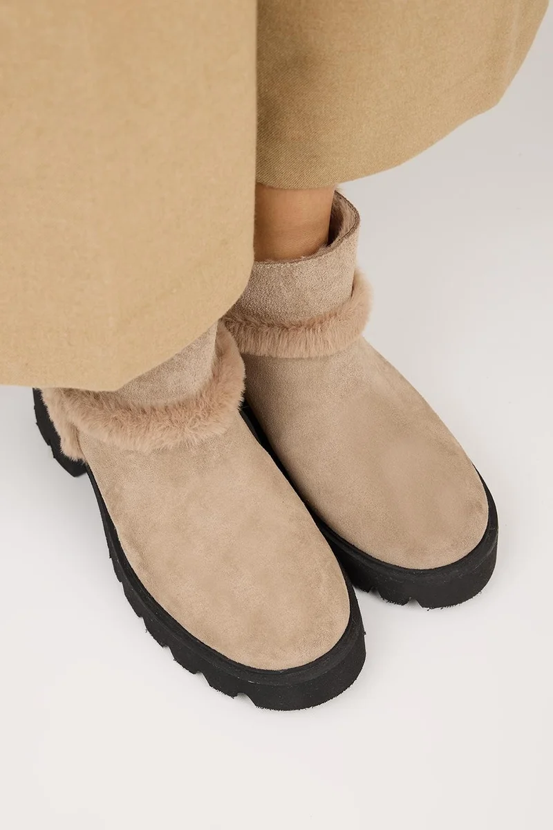 Manijero Manijero Zoe Women's Genuine Leather Mink Boots with Fur Detail