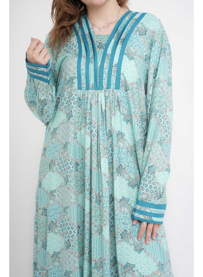 IKKXA Classic Charm Printed Jalabiya IN5001 - Image 2