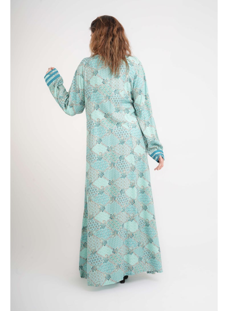 IKKXA Classic Charm Printed Jalabiya IN5001 - Image 4