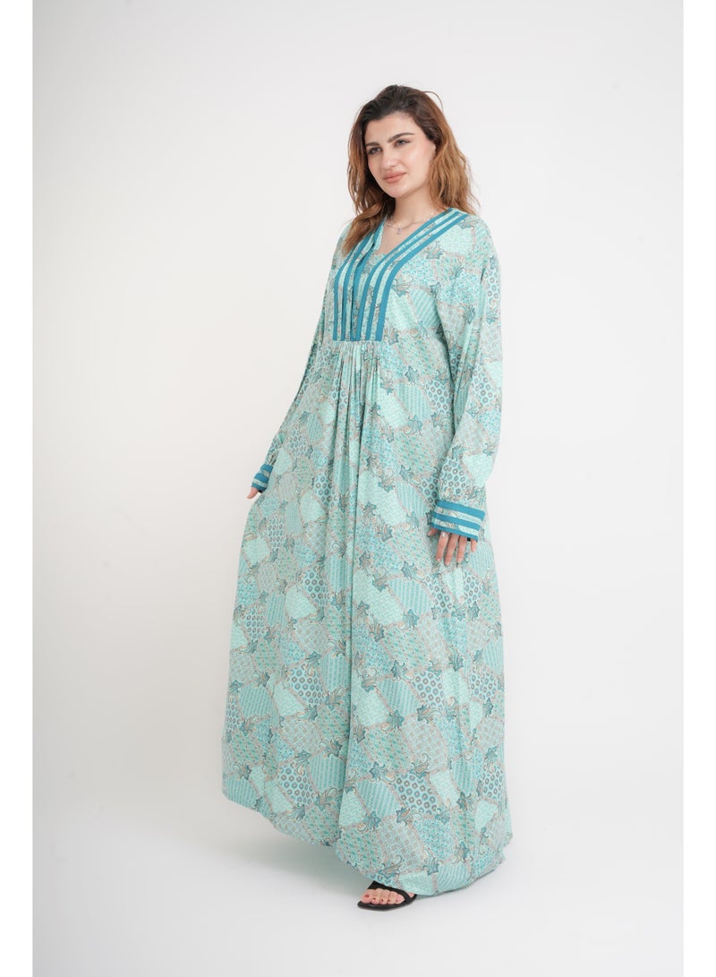 IKKXA Classic Charm Printed Jalabiya IN5001 - Image 3