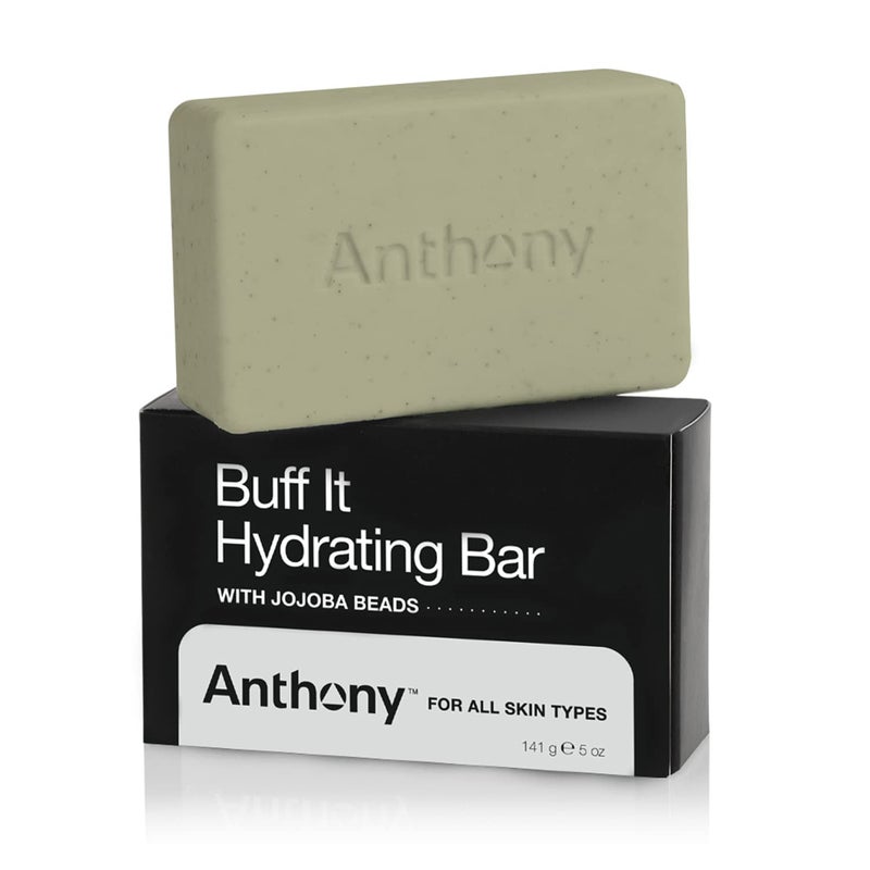 Anthony Men's Buff It Hydrating Soap Bar, 5 Oz - Enriched with Jojoba Beads, Aloe Extract, Avocado & Coconut Oils for Hydrating & Nourishing Body Skin - Image 1