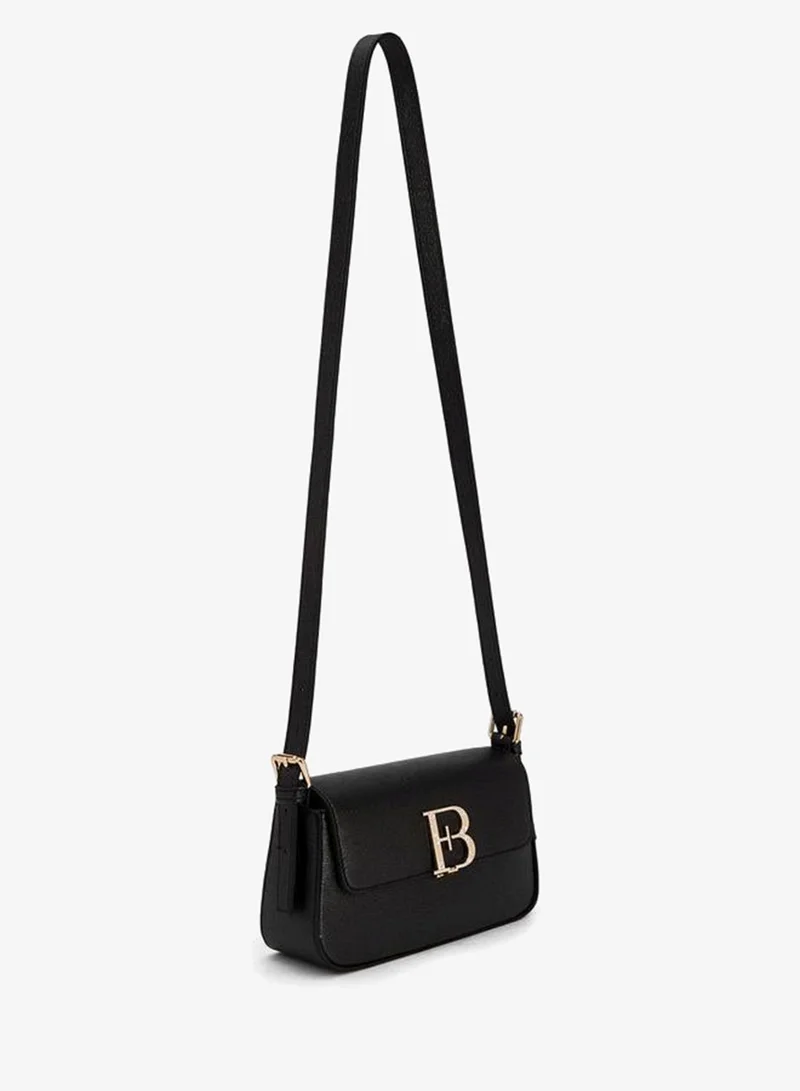 Flora Bella By Shoexpress BLACK Floral Bella Embellished Logo Crossbody Bag with Adjustable Strap for Women | Best Price UAE