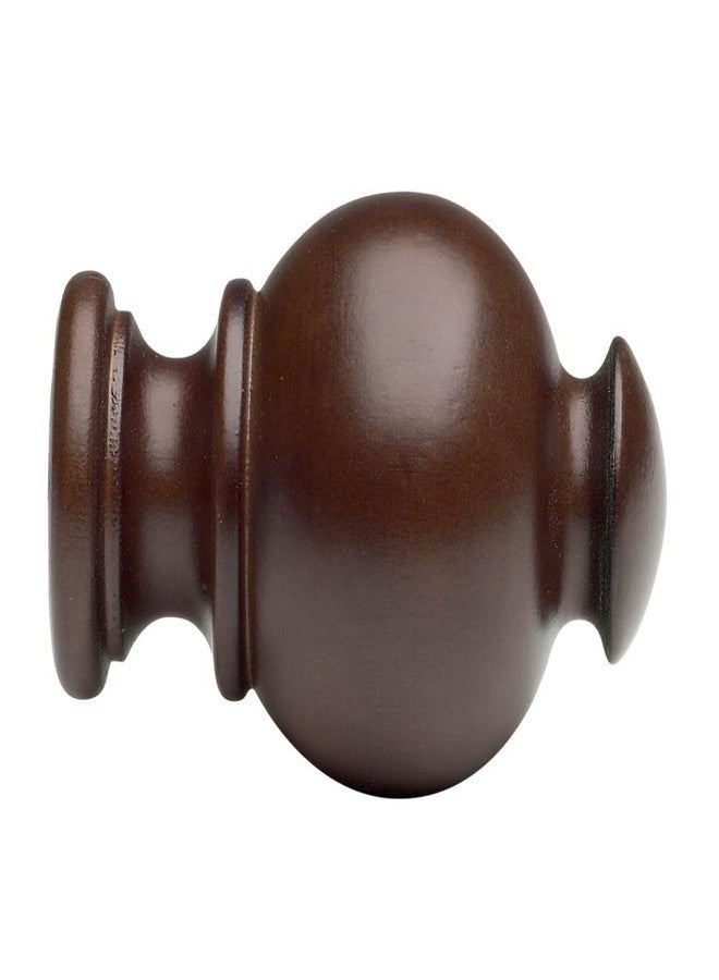 Kirsch Wood Button Ball Finials for 1 3/8" Diameter Pole-1 Pair (Mahogany)