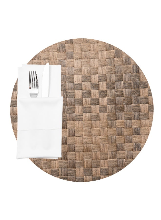 Restaurantware مفرش طاولة دائري من ماكروويف 15 بوصة، مجموعة من 6 مفرش طاولة دائري - متين، سهل التنظيف، مفرش طاولة بلاستيكي بني للطاولة، للمنازل أو المطاعم - Image 2