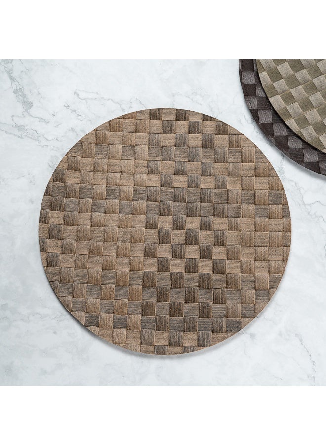 Restaurantware مفرش طاولة دائري من ماكروويف 15 بوصة، مجموعة من 6 مفرش طاولة دائري - متين، سهل التنظيف، مفرش طاولة بلاستيكي بني للطاولة، للمنازل أو المطاعم - Image 4