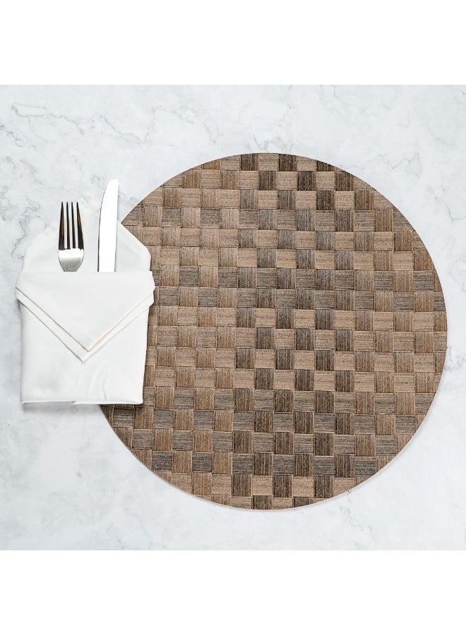 Restaurantware مفرش طاولة دائري من ماكروويف 15 بوصة، مجموعة من 6 مفرش طاولة دائري - متين، سهل التنظيف، مفرش طاولة بلاستيكي بني للطاولة، للمنازل أو المطاعم - Image 3