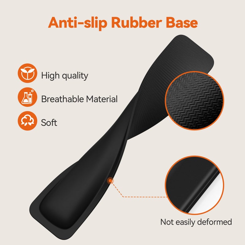 TECKNET Wrist Rest for Computer Keyboard, Thicken Memory Foam Wrist Support Pad for Keyboard, Ergonomic Palm Rest for Pain Relief, Anti-Slip Rubber Base, 17x3.3 in, 1 inch (25mm), Black - Image 4
