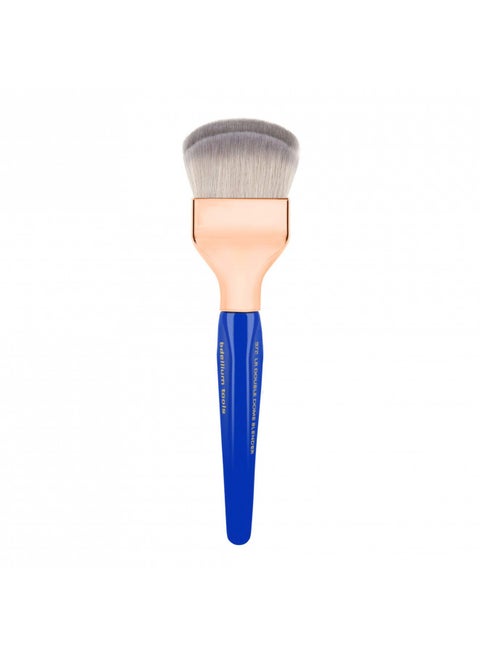 Bdellium Tools Professional Makeup Brush - Golden Triangle 972 Large Rounded Double Dome Blender - With All Vegan and Soft Synthetic Fibers, For Foundation Application & Blending (Blue, 1pc)