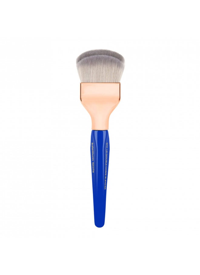 Bdellium Tools Bdellium Tools Professional Makeup Brush - Golden Triangle 972 Large Rounded Double Dome Blender - With All Vegan and Soft Synthetic Fibers, For Foundation Application & Blending (Blue, 1pc)  - Image 1