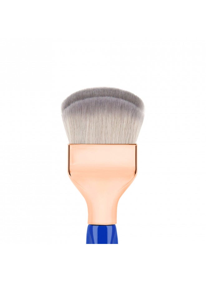 Bdellium Tools Bdellium Tools Professional Makeup Brush - Golden Triangle 972 Large Rounded Double Dome Blender - With All Vegan and Soft Synthetic Fibers, For Foundation Application & Blending (Blue, 1pc)  - Image 2