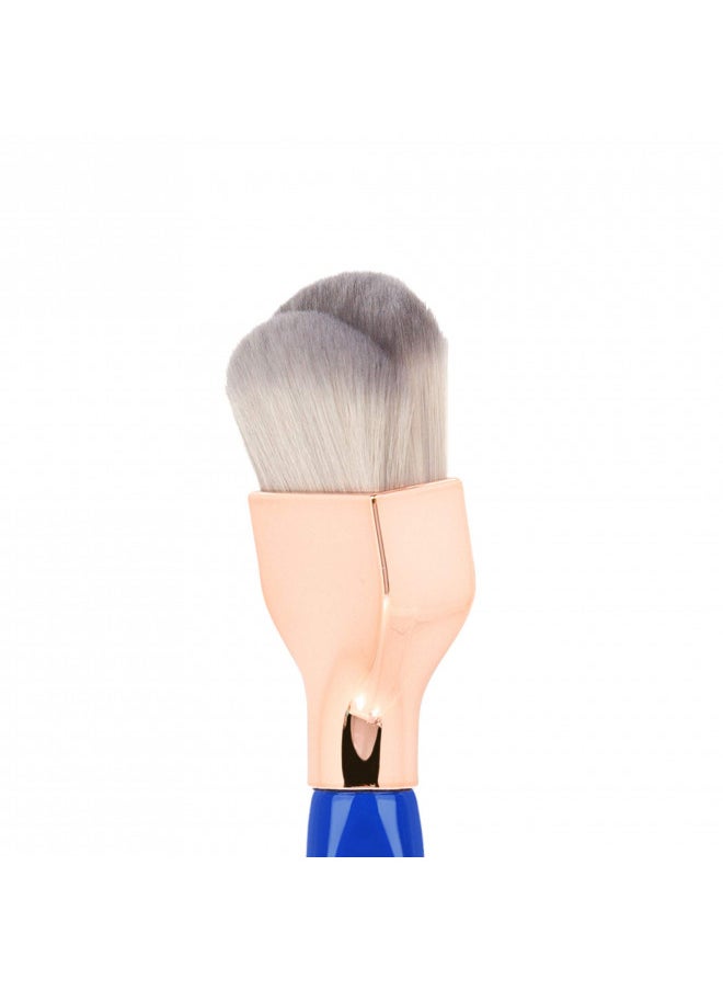 Bdellium Tools Bdellium Tools Professional Makeup Brush - Golden Triangle 972 Large Rounded Double Dome Blender - With All Vegan and Soft Synthetic Fibers, For Foundation Application & Blending (Blue, 1pc)  - Image 3