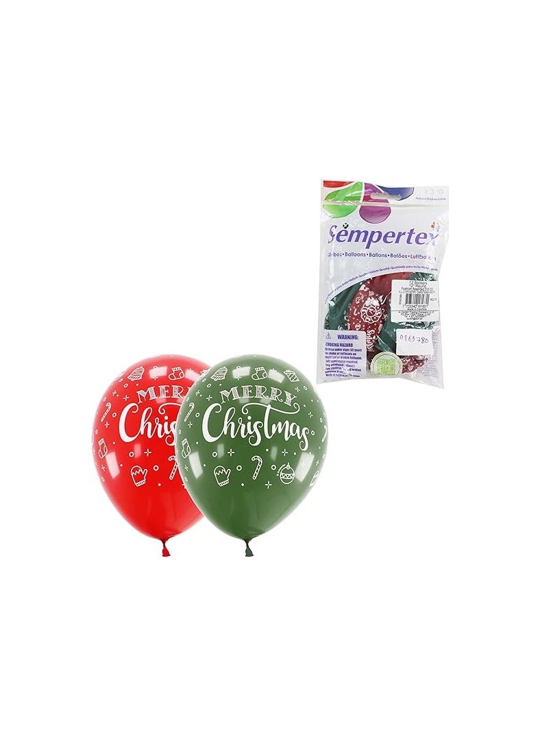 Sempertex Merry Christmas Wreath Balloons 12PCS/BAG Holiday-Themed Latex Balloons Festive Wreath Design Perfect for Christmas Parties Holiday Decorations Easy to Inflate Long-Lasting Eco-Friendly - Image 4