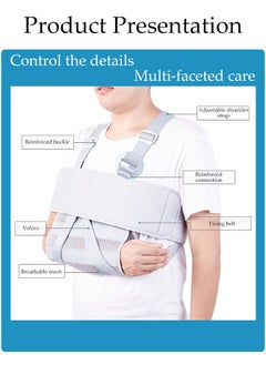 DUNISO Arm Sling Shoulder Immobilizer,Shoulder Abduction Sling Injury Support Arm Pillow, Support Strap, Shoulder Arm Immobilizer, Injury Support Arm Sling, Broken Arm Shoulder Brace, Pain Relief Shoulder Immobilizer With Abduction Sling, Arm Fracture Sling, Comfort Relief For Shoulder And Elbow Injuries  - Image 3
