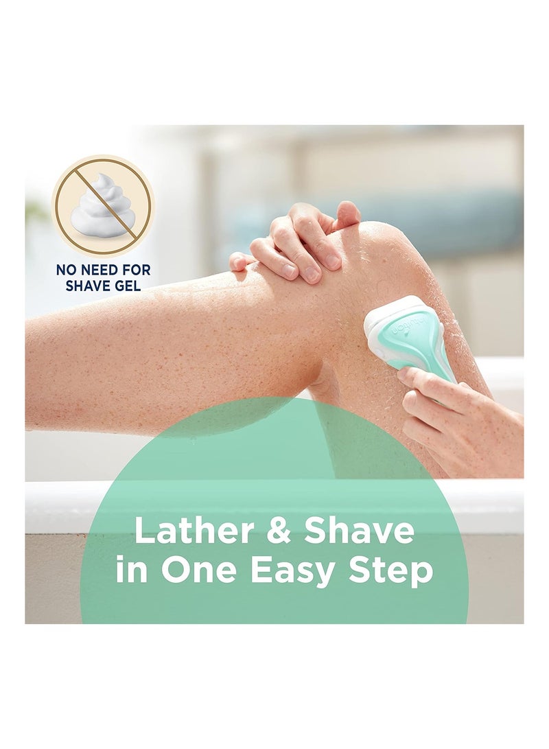 شيك مجموعة العناية الحساسة شِيك إنتويشن، لا حاجة لاستخدام جل الحلاقة، للنساء مع الألوة العضوية، ماكينة حلاقة واحدة، 2 خرطوشة - Image 3