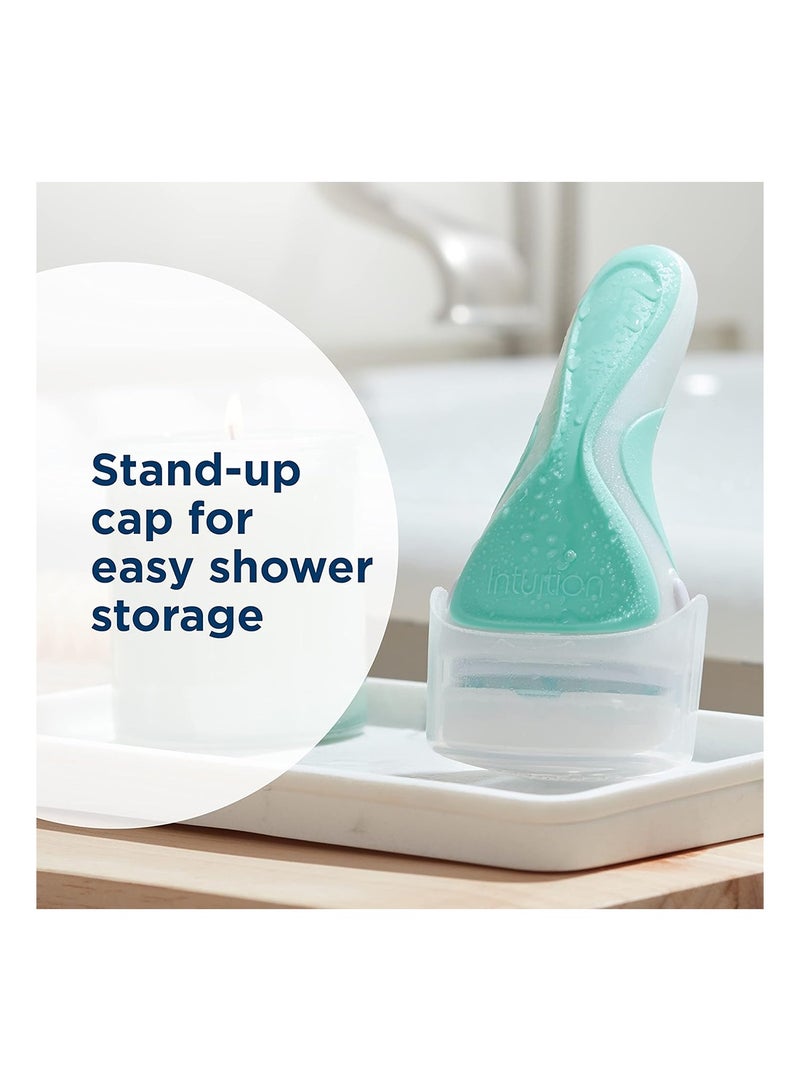 شيك مجموعة العناية الحساسة شِيك إنتويشن، لا حاجة لاستخدام جل الحلاقة، للنساء مع الألوة العضوية، ماكينة حلاقة واحدة، 2 خرطوشة - Image 5