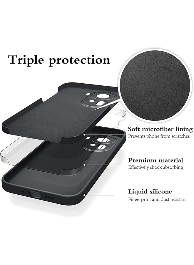 erorex Compatible With Silicone Case For Oppo Reno 11 Case Cover Anti Scratch Shockproof Silky Soft Touch Full Body Protective Phone Case Cover For Oppo Reno 11 Cover Case Black - Image 4