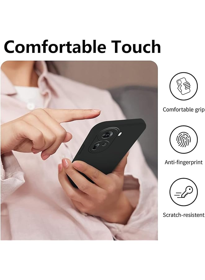 erorex Compatible With Silicone Case For Oppo Reno 11 Case Cover Anti Scratch Shockproof Silky Soft Touch Full Body Protective Phone Case Cover For Oppo Reno 11 Cover Case Black - Image 5