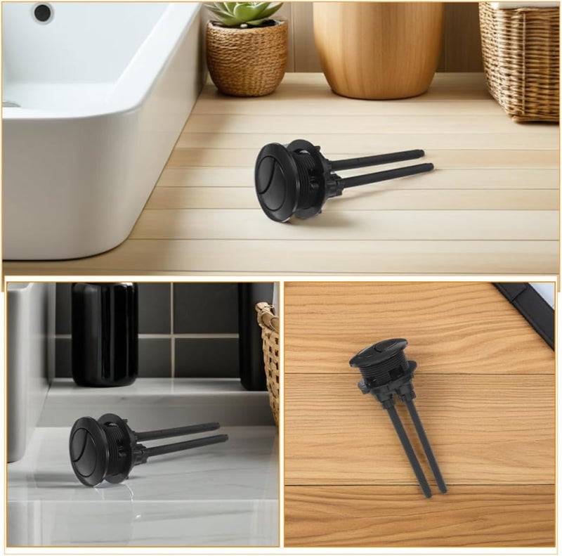 6pcs Dual Flush Toilet Flush Button Replacement Adjustable Water Flow Control Toilet Push Button Black Small Size - Image 3