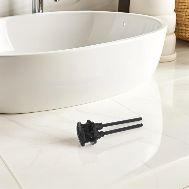 6pcs Dual Flush Toilet Flush Button Replacement Adjustable Water Flow Control Toilet Push Button Black Small Size - Image 4