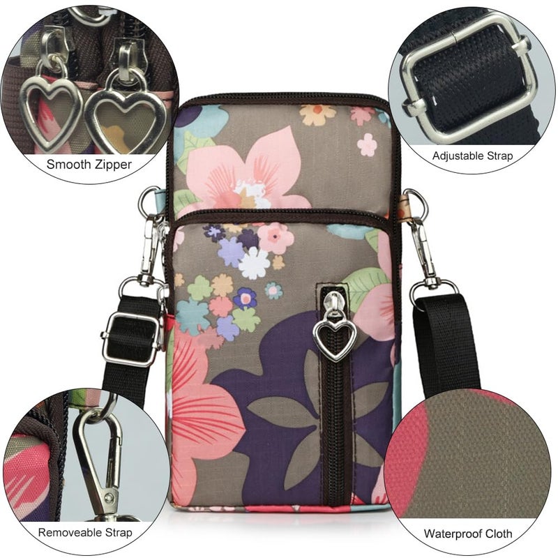 JANKS Universal Small Crossbody Bag for Women, Nylon Mini Phone Wallet Shoulder Bag Arm Bag Side Cell Phone Purse Over the Shoulder Purse Travel Pouch for Women - Image 5