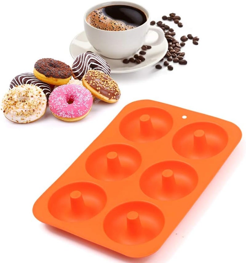 Cozihom 6-Cavity Silicone Donut Mold, Silicone Bagel Mold, Non-Stick Donut Mold, Food Grade Silicone, BPA Free, 3 Pcs - Image 3