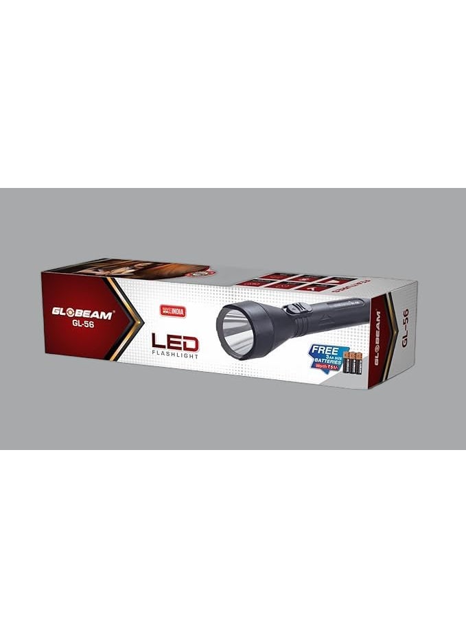GLOBEAM GLOBEAM GL56 ABS Plastic 075W HighPerformance LED Flashlight Torch Light Battery Powered by 3 AA Batteries Included  - Image 2