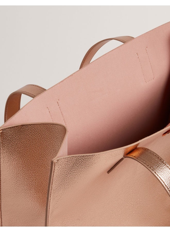Ted Baker Rose Detail Metallic Large Icon Bag - Image 5