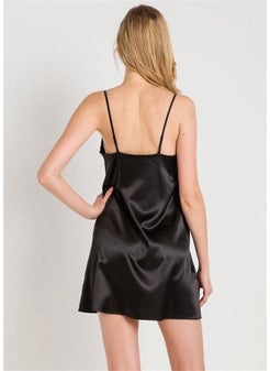 Magic Form 7270 Strap Satin Nightgown - Black  - Image 2