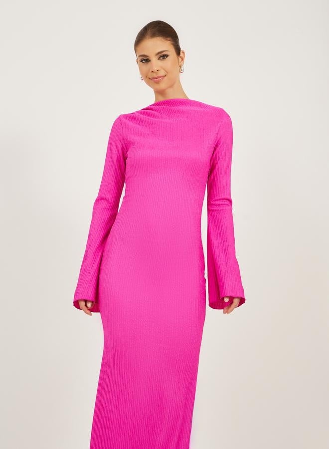 ستايلي فستان بأكمام واسعة مضلعة - Image 3