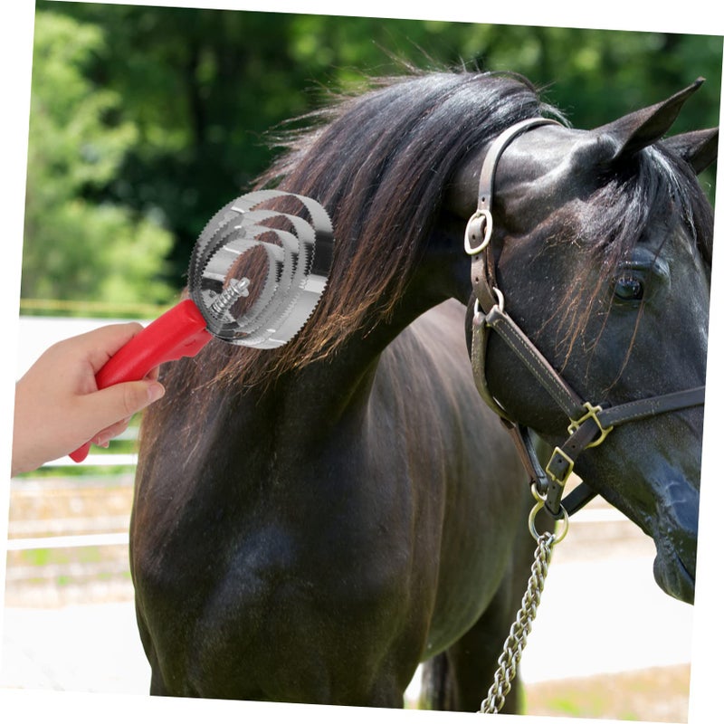 2Pcs Stainless Steel Horse Grooming Brush Hair Remover Lightweight Easy Clean Livestock Cattle Tail Brush - Image 4
