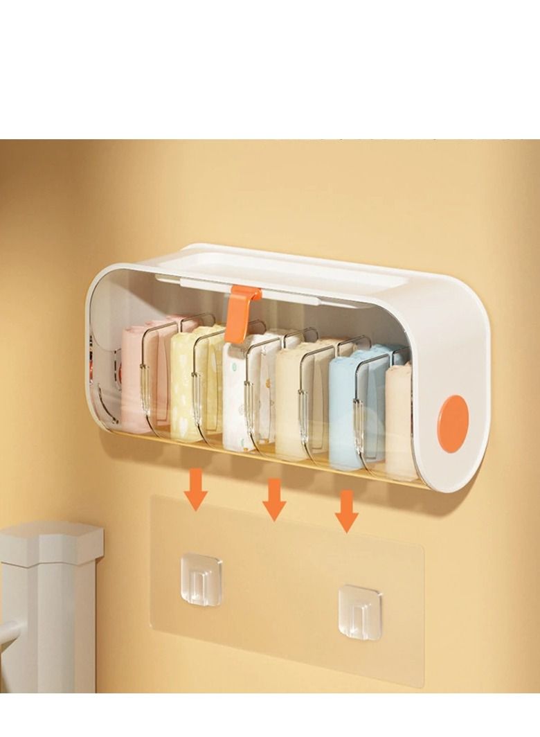 Meetion Wall Mounted Underwear Storage Box Socks Panties Storage Organizer 6 Cells (Pack of 1) - Image 4