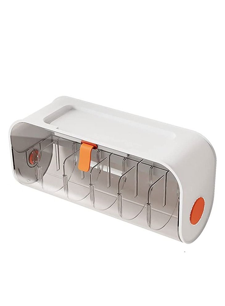 Meetion Wall Mounted Underwear Storage Box Socks Panties Storage Organizer 6 Cells (Pack of 1) - Image 2