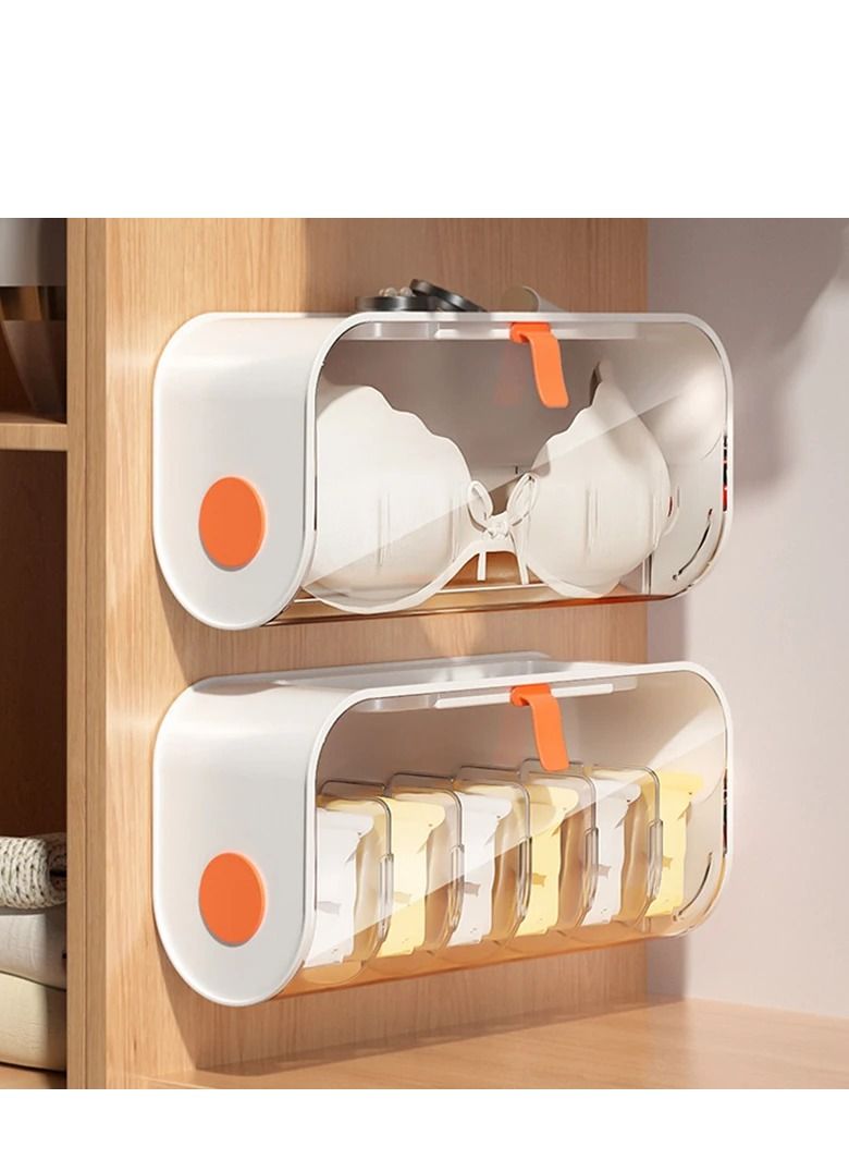 Meetion Wall Mounted Underwear Storage Box Socks Panties Storage Organizer 6 Cells (Pack of 1) - Image 3