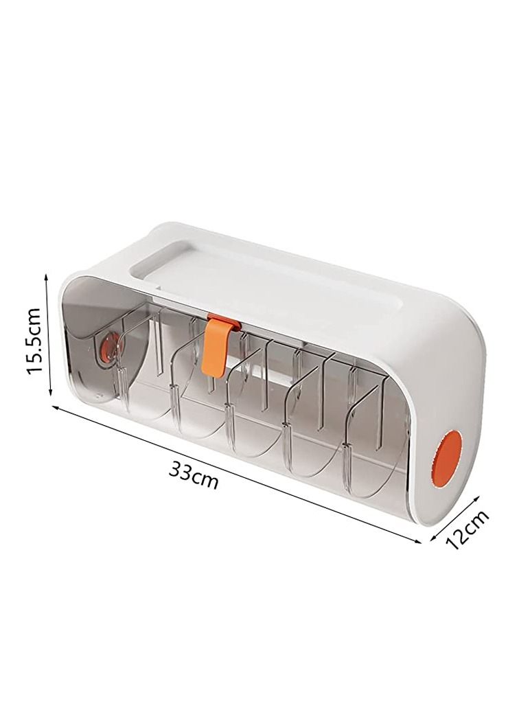 Meetion Wall Mounted Underwear Storage Box Socks Panties Storage Organizer 6 Cells (Pack of 1) - Image 5