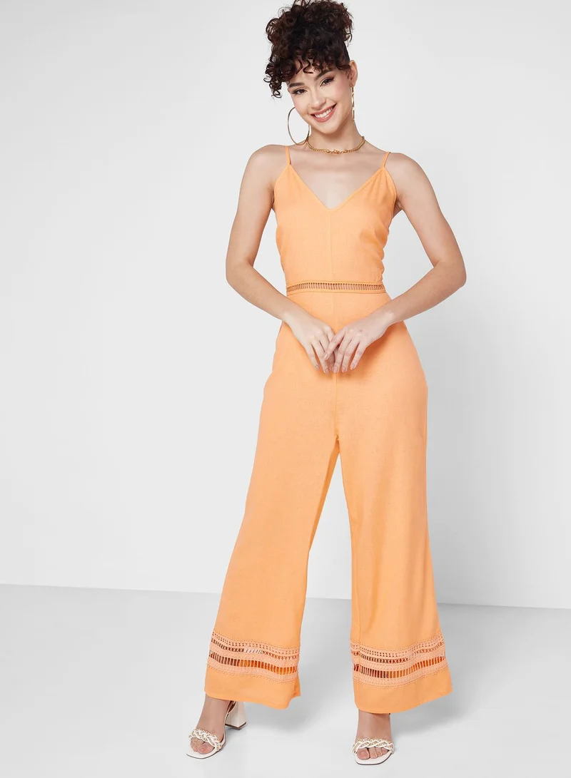 BCBGeneration Embellished Wide Leg Jumpsuit