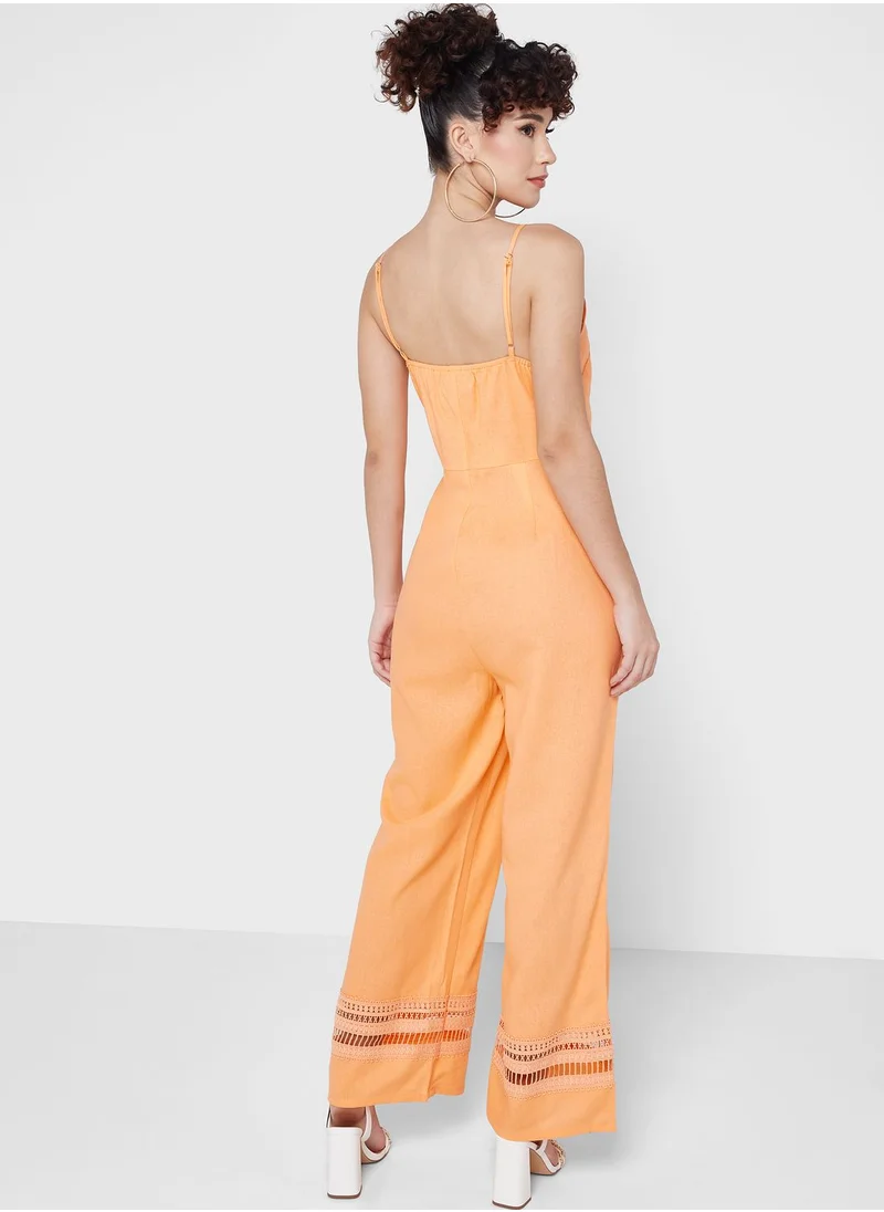 BCBGeneration Embellished Wide Leg Jumpsuit