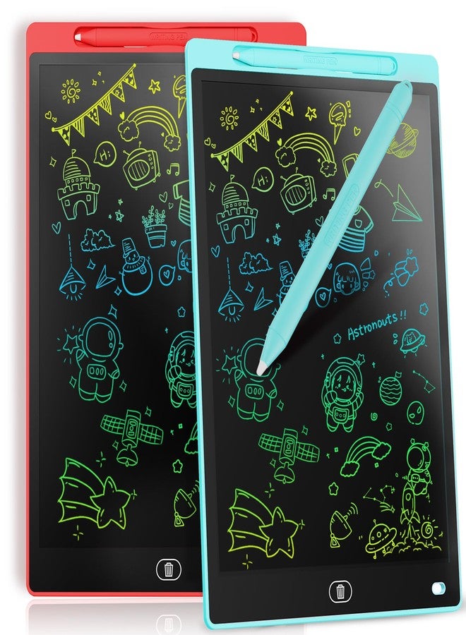 Genialba 8.5 Inch Colorful LCD Writing Tablet Erasable Drawing Board Kids Gift Graphic Tablet for 2 3 4 5 6 7 Years, Blue and Red, 2 Separate Packs - Image 1
