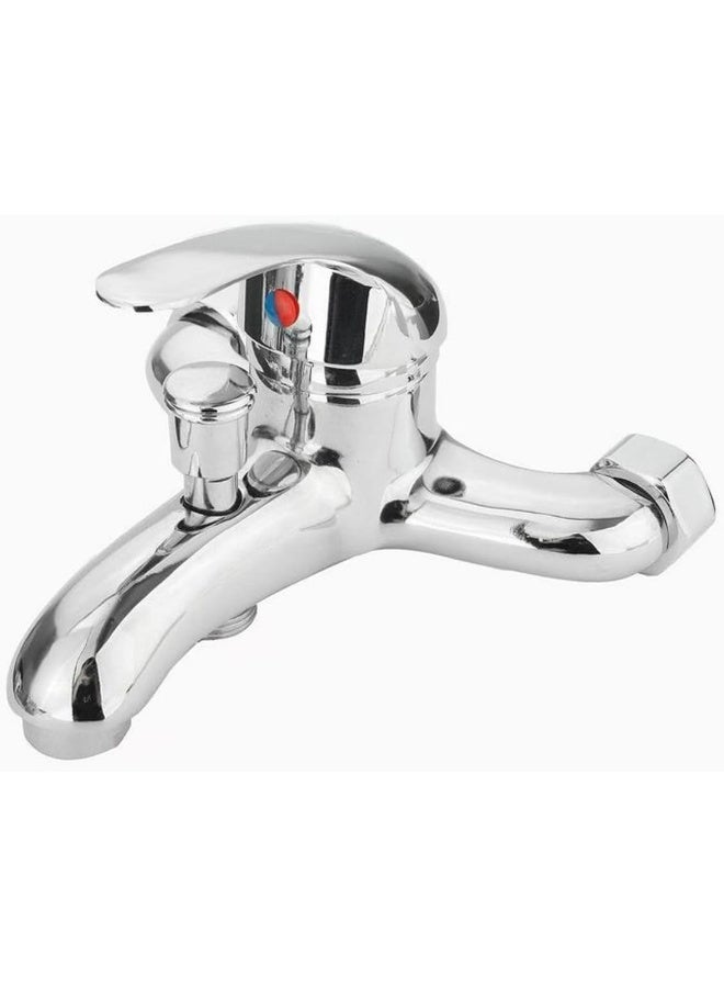 Royal Apex Chrome Plated Brass Shower Mixer Wall Mounted Single Lever Faucet With Handheld Shower Head Set For Hot And Cold Water  - Image 2