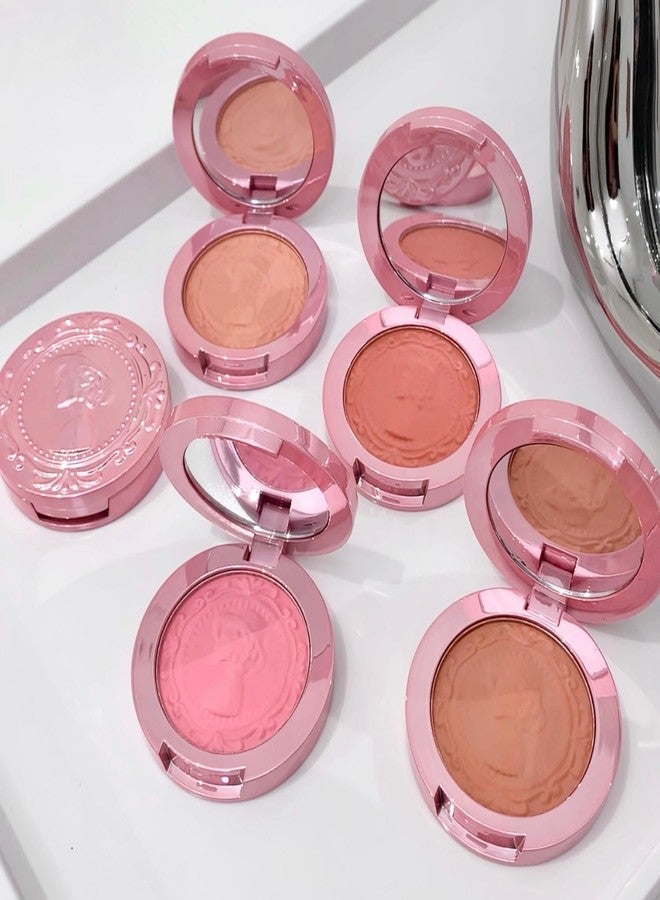Gege Bear Vintage Style 3D Embossed Matte Fog Blush | Velvety Soft Cheek Color in Peach and Rose Tones | Elegant Compact with Lady Cameo Design | Blush That Feels as Pretty as It Looks | (03# Goodgirl, 5g) - Image 1