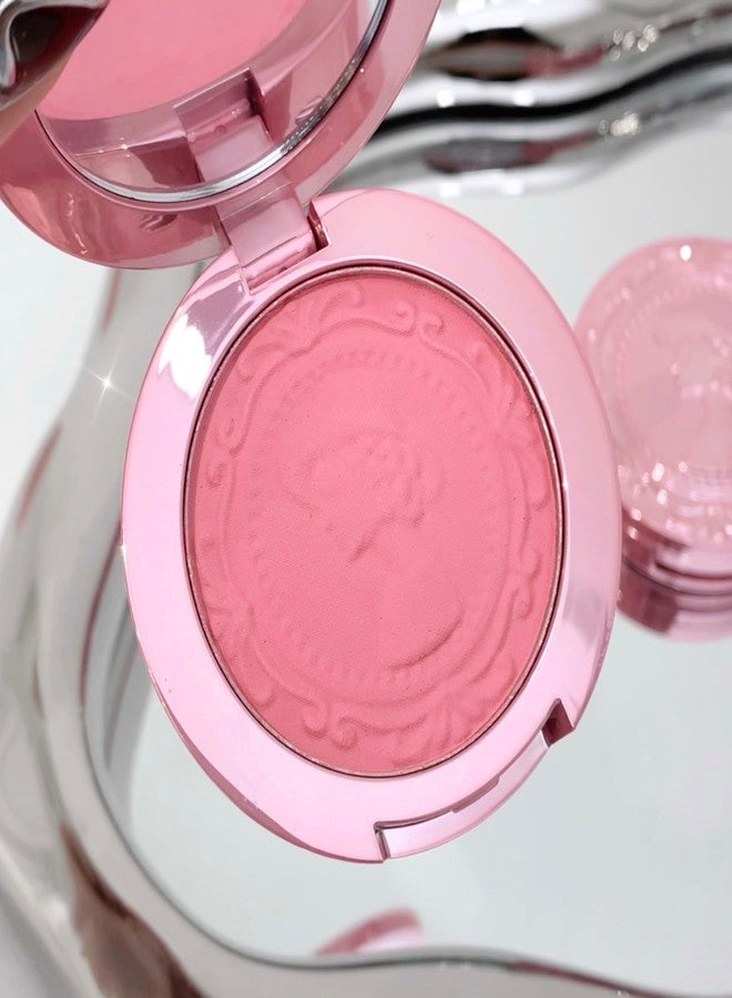 Gege Bear Vintage Style 3D Embossed Matte Fog Blush | Velvety Soft Cheek Color in Peach and Rose Tones | Elegant Compact with Lady Cameo Design | Blush That Feels as Pretty as It Looks | (03# Goodgirl, 5g) - Image 5