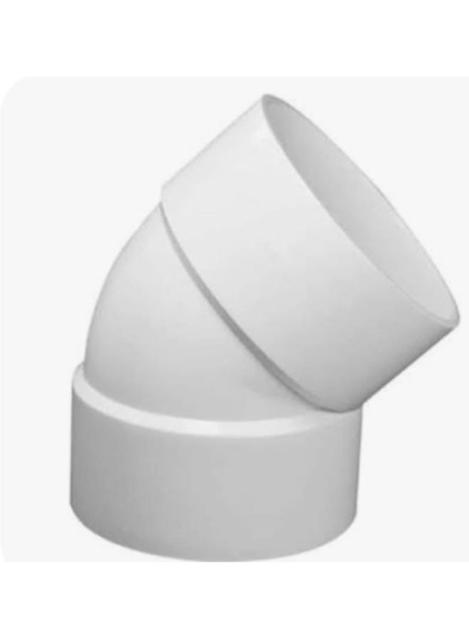كوع صرف PVC ابيض 45 درجة مقاس 4 بوصة - Image 3