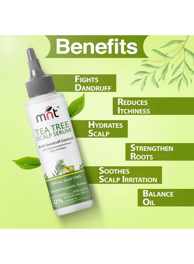MNT Tea Tree Anti-Dandruff Scalp Serum 100 Ml For Dry & Frizzy Hair | Pre Shampoo Treatment For Dandruff | Soothe Itchy Scalp And Removes Dandruff | For Men & Women - Image 2