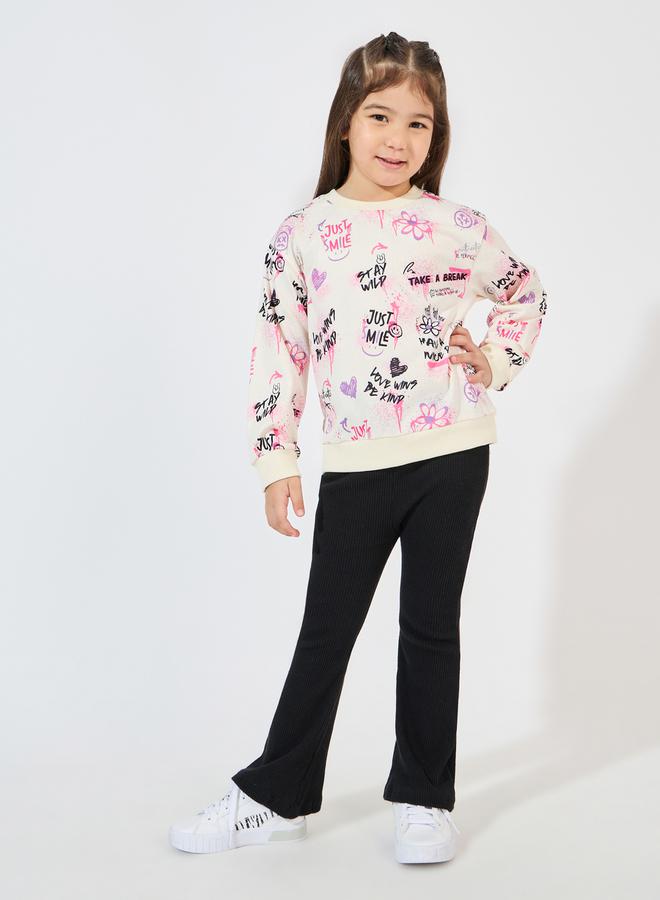 Styli All Over Print Sweatshirt with Dropped Shoulder - Image 2