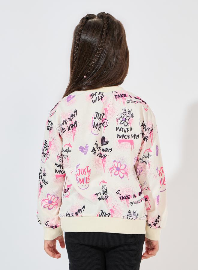 Styli All Over Print Sweatshirt with Dropped Shoulder - Image 4