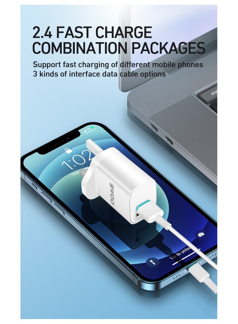 بوو طقم شحن بمنفذين مع كابل بيانات USB-A إلى Lightning - Image 5