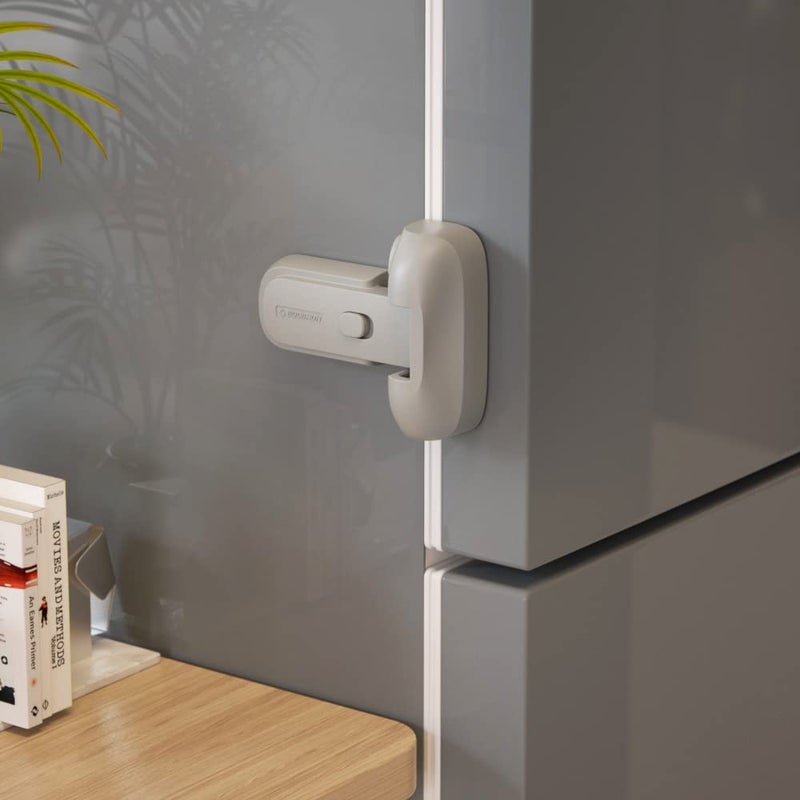 Eudemon Moms Choice Gold Awards Winner  EUDEMON 1 Pack Updated Child Proof RefrigeratorFridgeFreezer Door Lock Apply to Max 125mm Sealing Strip for Toddlers and Kids no Tools Need or Drill Grey - Image 1