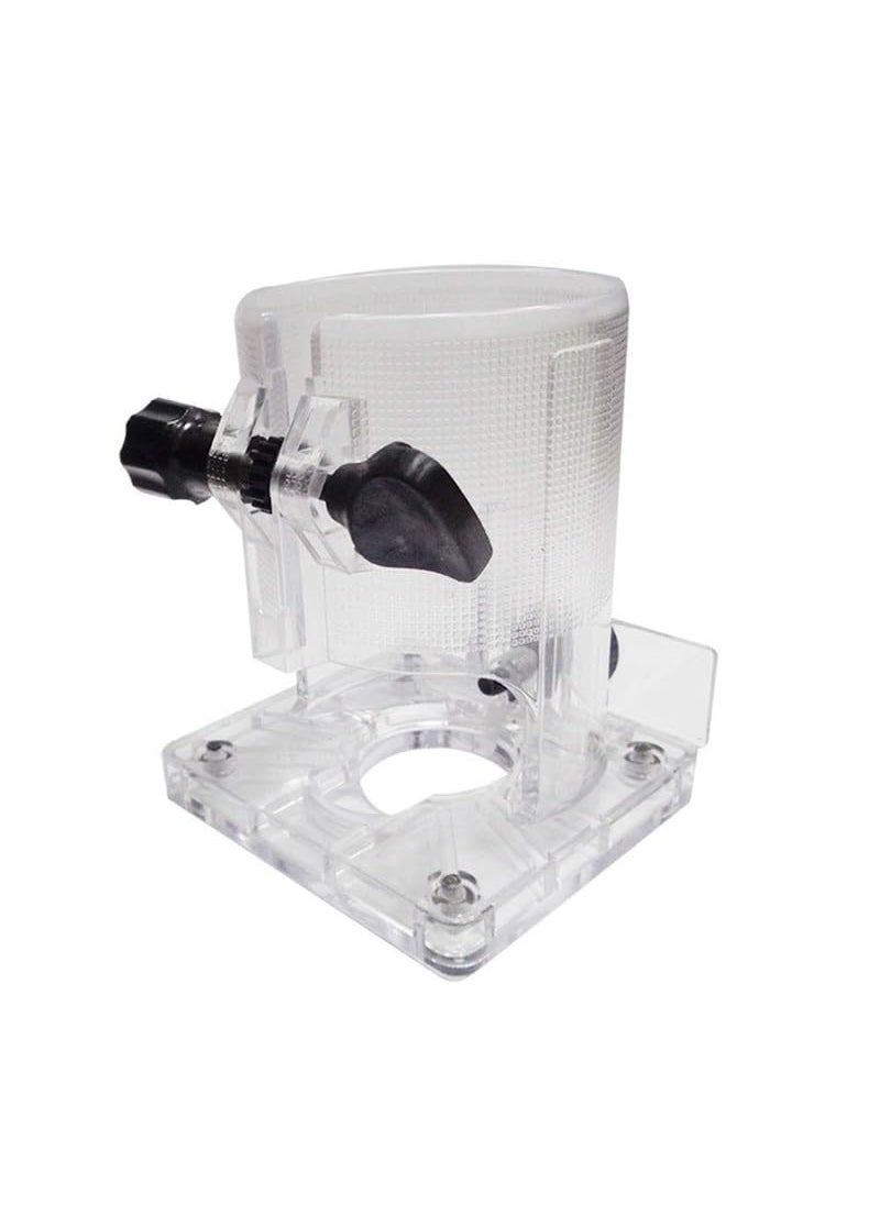 THS - THS Trimmer Base Wood Working Small 2 Knobs Hard Accessories Machine 65mm Clear Desktop Shield Adjustable Parts Hard Clear for Makita dongcheng and generic model - Image 1