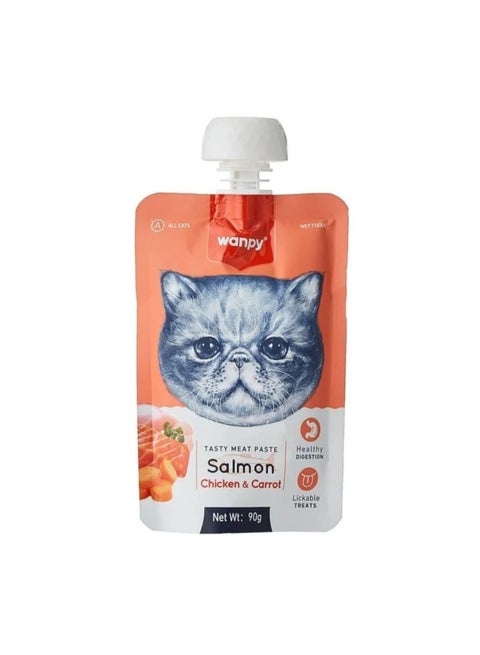 Wanpy Tasty Meat Paste salmon with Chicken & Carrot for Cats 90g