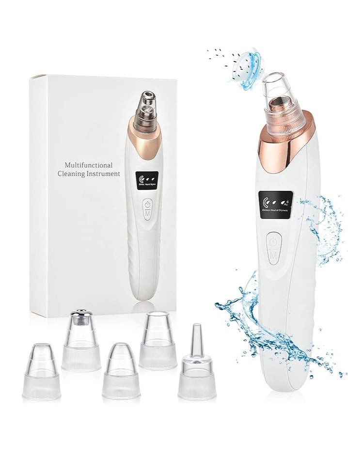 Generic Blackhead Remover Pore Vacuum Electric Facial Pore Cleaner Acne White Head Pimple Extractor USB Rechargeable Blackhead Removal Tool-3 Suction Power,5 Probes for Women & Men  - Image 1